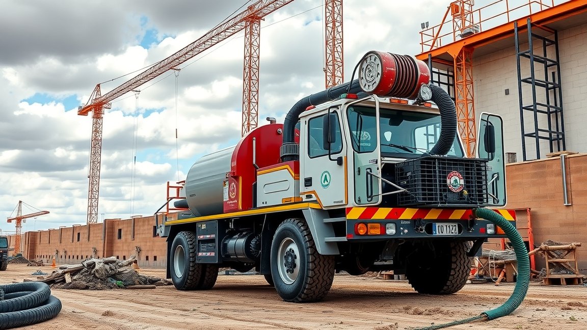 Betonpumpa építkezésen, növelve a hatékonyságot és csökkentve a költségeket.