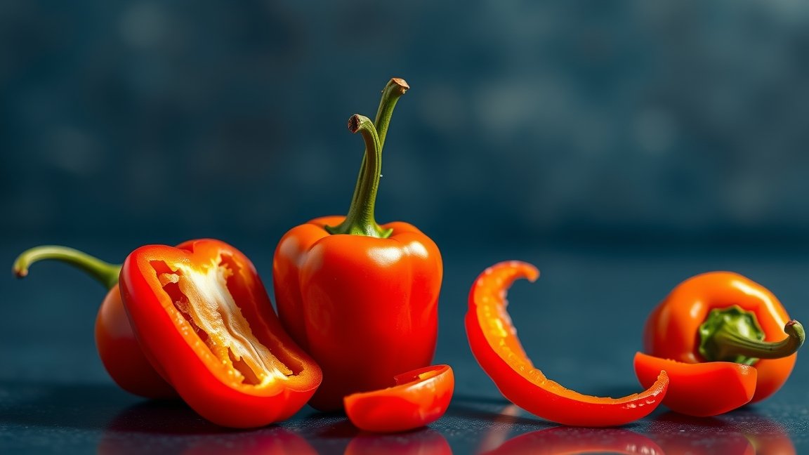 Friss csípős paprika darabok különböző formákban!