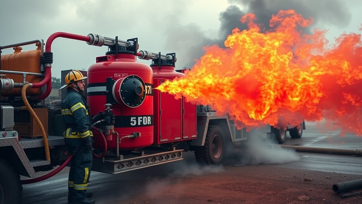 Tűzoltó berendezés halonnal és lánggal