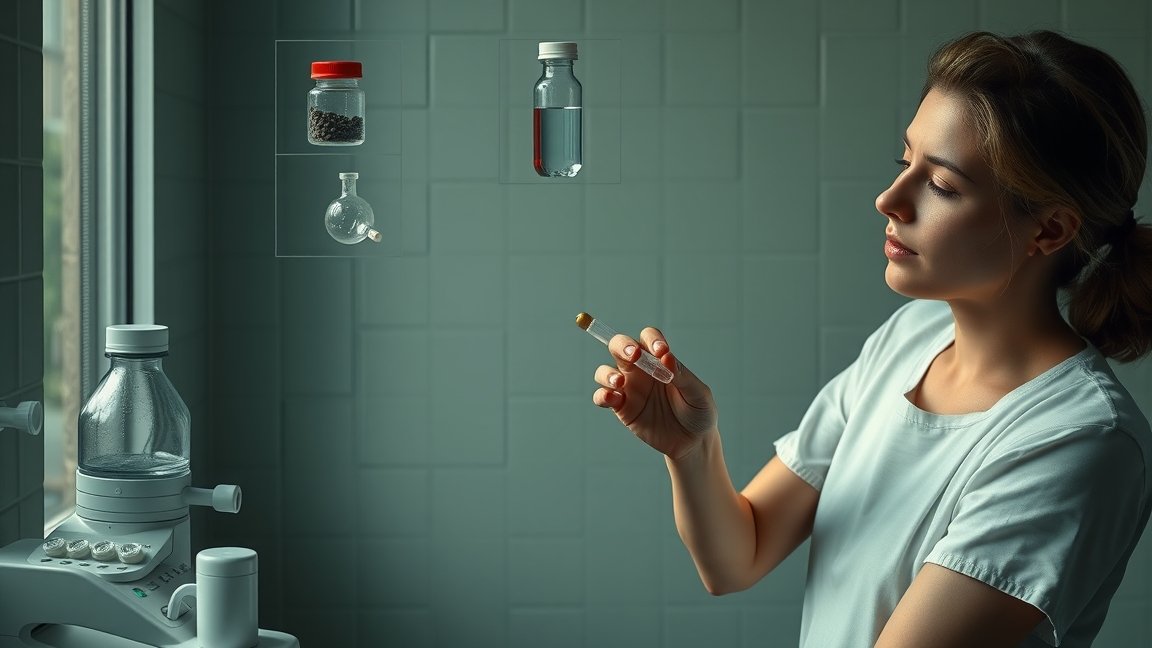 Laboratóriumi környezetben kábítószerek vizsgálata.