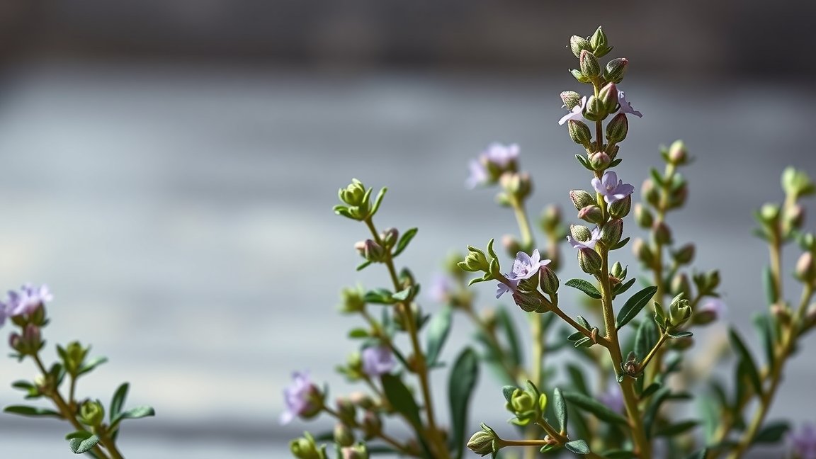 Kakukkfű növény virágokkal