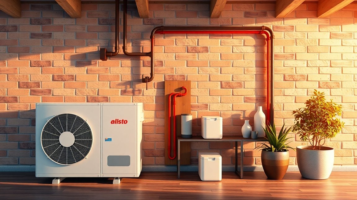 Levegő hőszivattyú modern otthoni fűtési rendszer