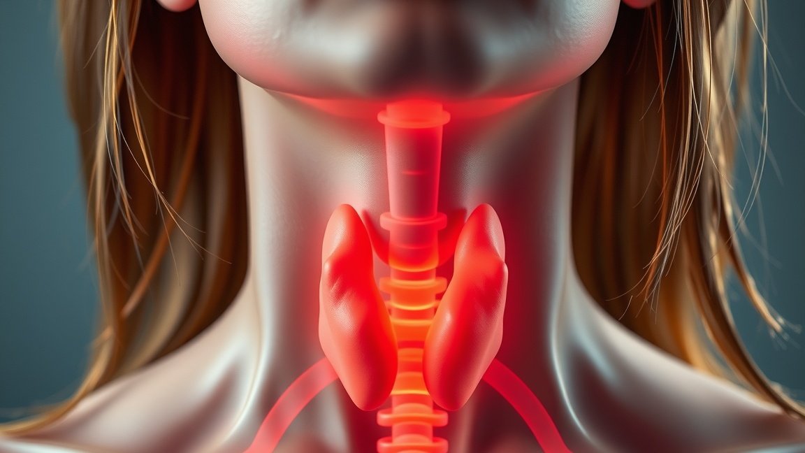 Illusztráció a pajzsmirigy működéséről és hatásairól az anyagcserére.