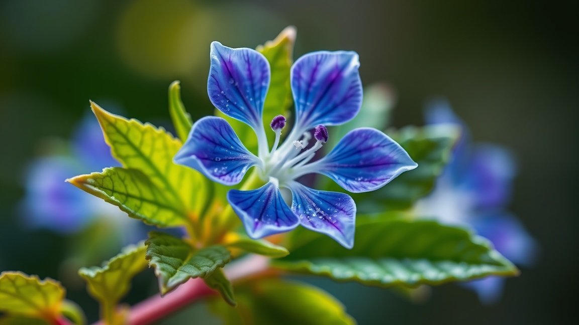 Élénk kék virág, amely a természetes egészség szimbóluma.