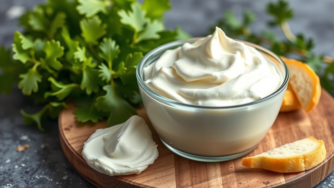 Friss tejföl citrommal és zöldfűszerekkel