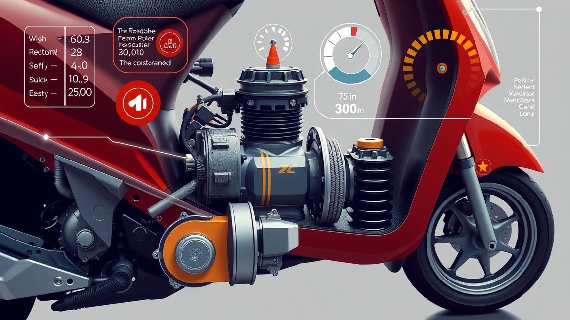 Robogó variátor görgők és motor részletezése