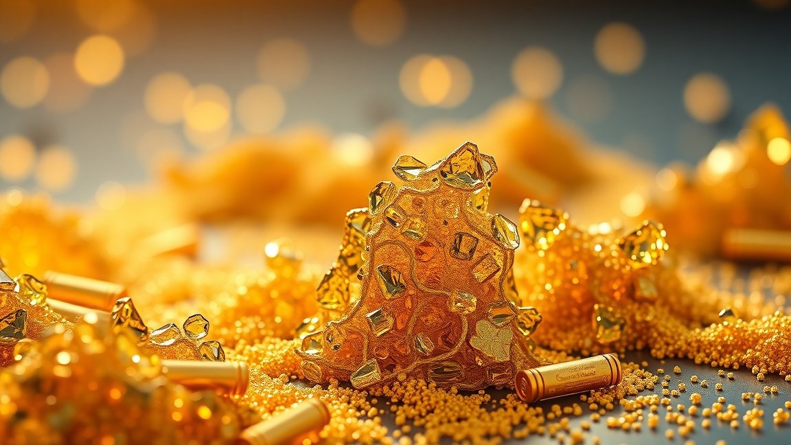 Aranykolloid oldat és táplálékkiegészítők arany színben.