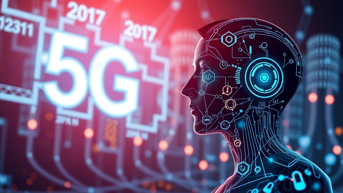 5G technológia és cibernetikus intelligencia ábrázolása