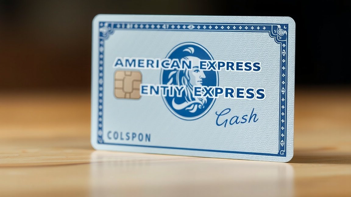 American Express hitelkártya közelről, kék háttérrel.