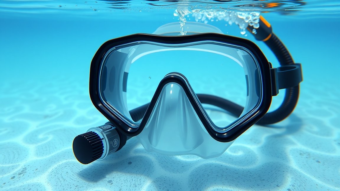 Búvárpipa és búvármaszk víz alatt