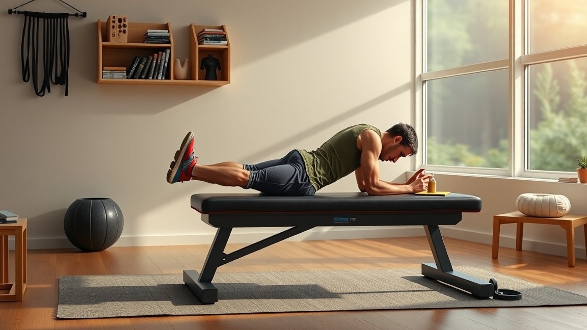 Denevőpad használata otthoni edzés során a gerinc egészségéért.