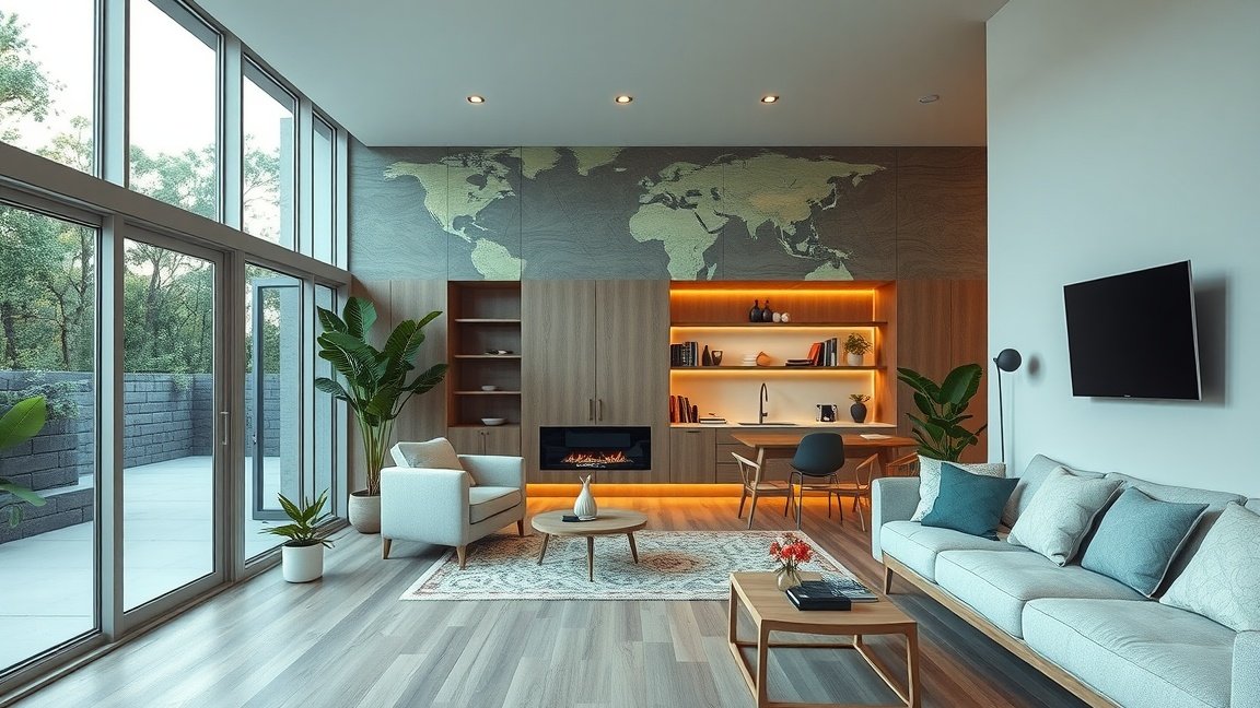 Modern, energiatakarékos otthon okos eszközökkel és kényelmes designnal.