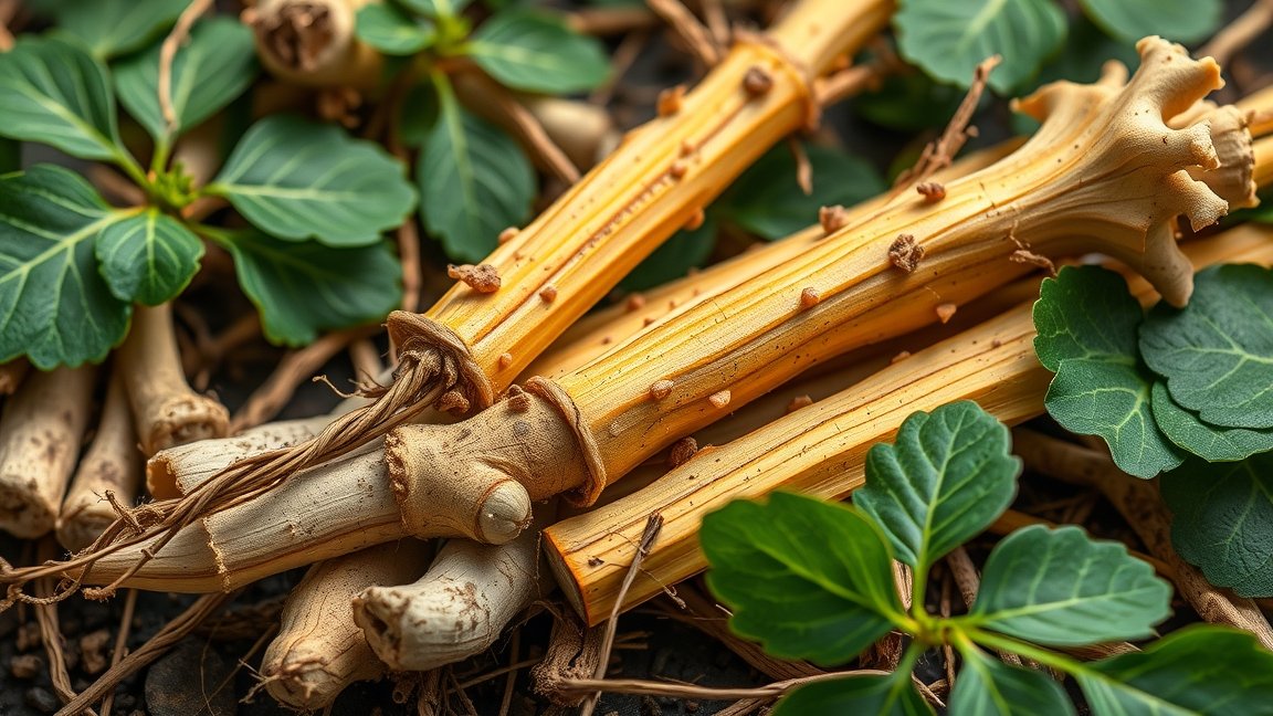 Édesgyökér gyökerek és levelek a természetben
