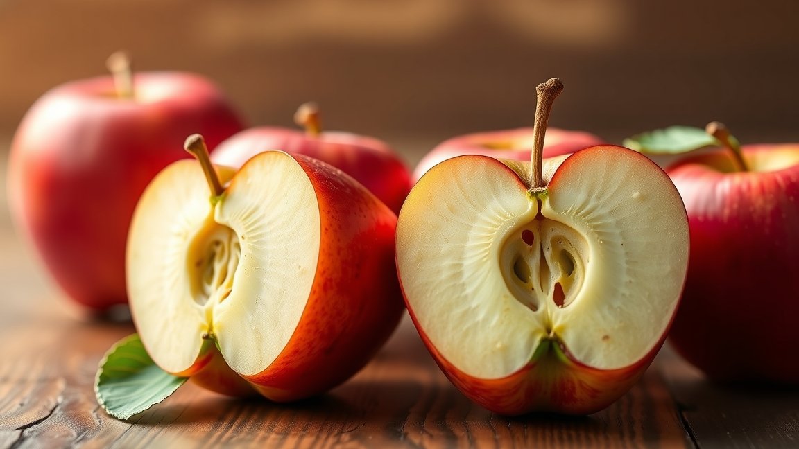 Friss alma, amely gazdag vitaminokban és antioxidánsokban