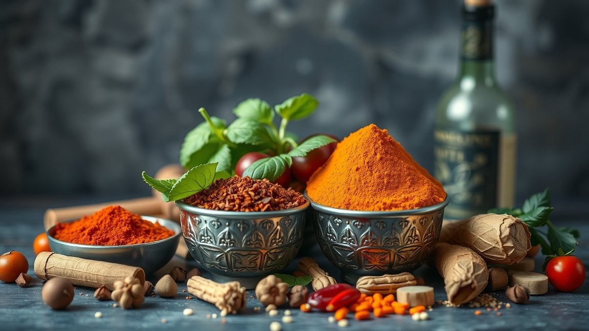 Fűszeres hozzávalók főzött ételekhez, egészséges étrend inspirációval.