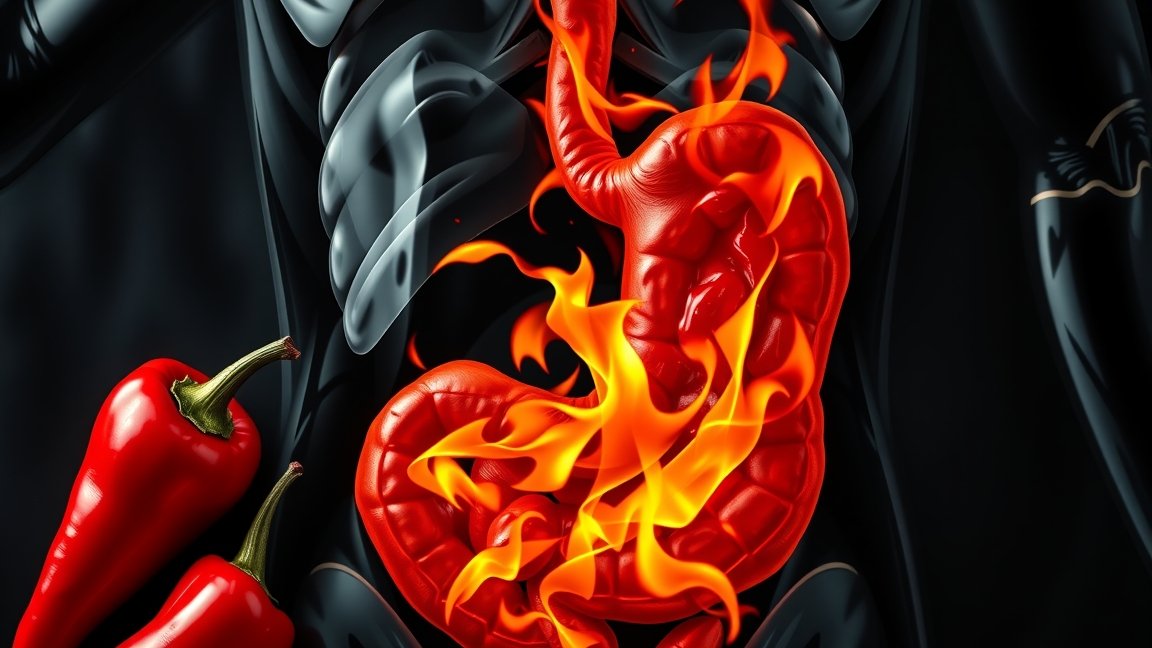 Erős paprika hatása a gyomorra, csípős íz és emésztés.