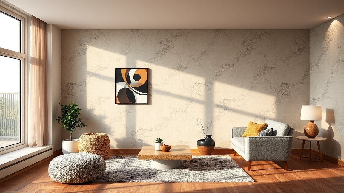 Modern otthoni falfűtés békés nappali környezetben.