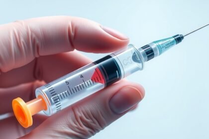 Injekciós fecskendő használat közben, lépésről lépésre útmutató