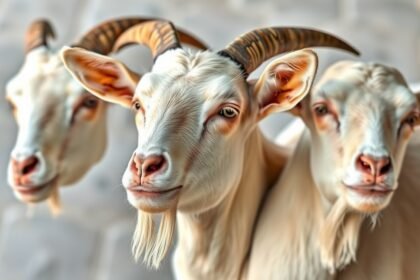 Kecskék csoportja, amelyek a kecskejoghurt alapanyagául szolgálnak.