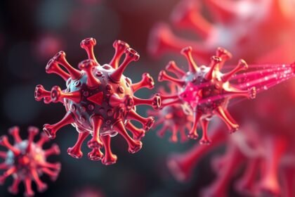 Mikroszkópikus vírusok illusztrációja, a baktériumok elleni harc