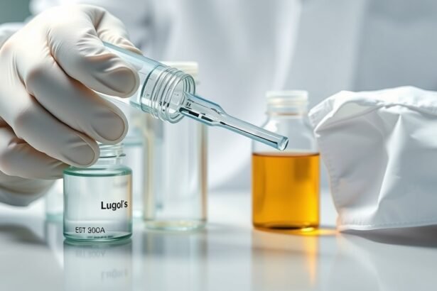 Lugol-oldat adagolása laboratóriumi környezetben