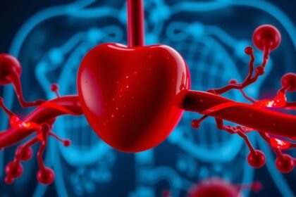 Vér és szív ábrázolása, ami a tápanyag- és oxigénszállítást szimbolizálja.