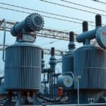 Transzformátorok egy villamosenergia-átalakító állomáson