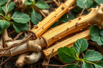 Édesgyökér gyökerek és levelek a természetben