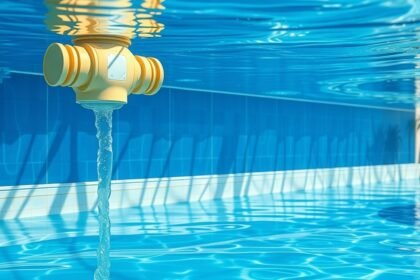 A medence vízforgató rendszere, amely biztosítja a tiszta vizet.