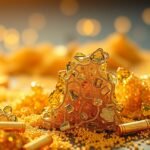 Aranykolloid oldat és táplálékkiegészítők arany színben.