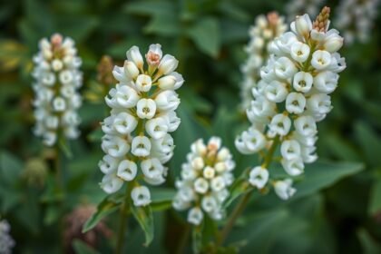 Fehér csillagfürt virágok