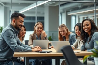 Csapatmunka az irodában innovatív IKT eszközökkel