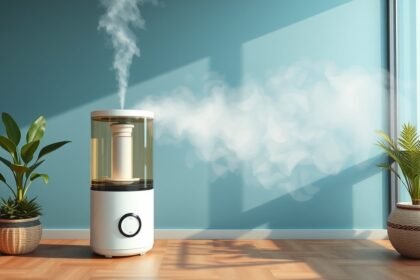 Hidegpárásító működés közben, növekvő levegő páratartalommal.