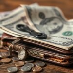 Pénztárca készpénz és érmék a gazdasági recesszió alatt