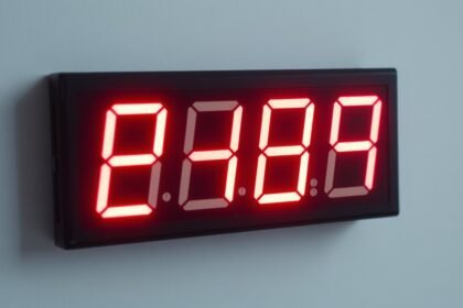 7 szegmenses kijelző piros számokkal