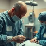 Orvosi csapat a tetanusz kezelésére irányuló beavatkozás közben.