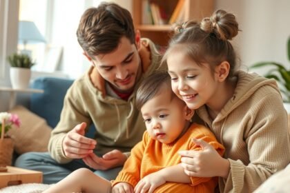 Gyermekek szüleikkel, akik segítik fejlődésüket és kibontakozásukat.