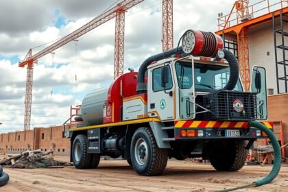 Betonpumpa építkezésen, növelve a hatékonyságot és csökkentve a költségeket.