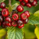 Galagonya bogyók egészséges levelekkel