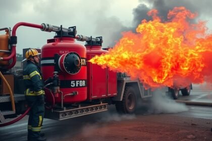Tűzoltó berendezés halonnal és lánggal
