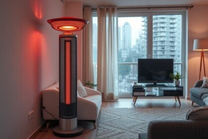 Modern halogén hősugárzó otthoni fűtéshez