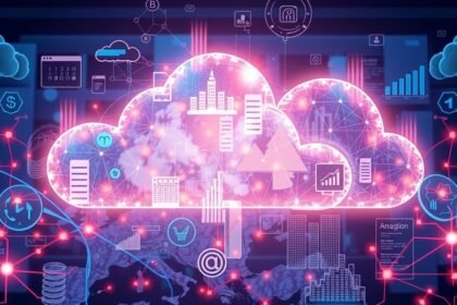 Felhőalapú szolgáltatások és digitális transzformáció vizualizációja.