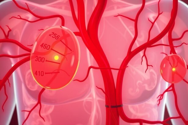 Szív- és érrendszeri illusztráció vérnyomásmérővel