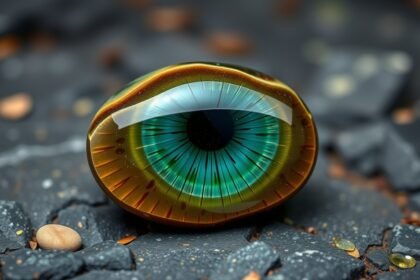 Sólyomszem ásvány egy gyönyörű, szem alakú formában.