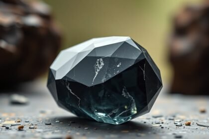 Fekete ónix kő a háttérben, kékes zöld árnyalatokkal.