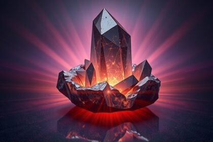 Hematit kristály fénylő energia