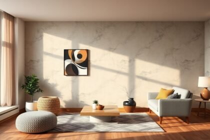 Modern otthoni falfűtés békés nappali környezetben.