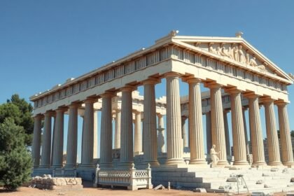 Az athéni Parthenon templomának képe klasszikus építészettel