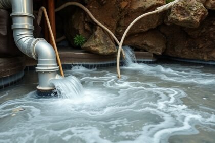 Geotermikus fűtési rendszer vízelvezetése és csövek