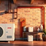 Levegő hőszivattyú modern otthoni fűtési rendszer